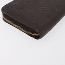 LOUIS VUITTON Monogram Empreinte Zippy Wallet Dark Brown M60548 LV Auth 178383A-15