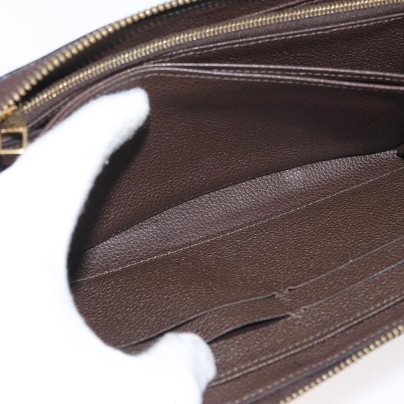 LOUIS VUITTON Monogram Empreinte Zippy Wallet Dark Brown M60548 LV Auth 178383A