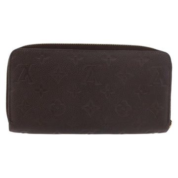 LOUIS VUITTON Monogram Empreinte Zippy Wallet Dark Brown M60548 LV Auth 178383A - 0