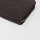 LOUIS VUITTON Monogram Empreinte Zippy Wallet Dark Brown M60548 LV Auth 178383A-14