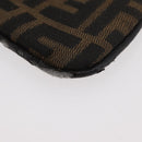 FENDI Zucca Canvas Coin Purse Brown Black Auth 178390-14
