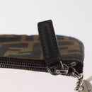 FENDI Zucca Canvas Coin Purse Brown Black Auth 178390-9