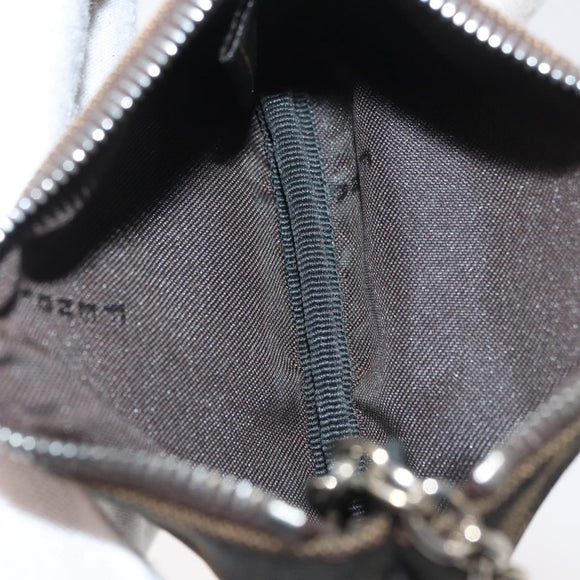 FENDI Zucca Canvas Coin Purse Brown Black Auth 178390