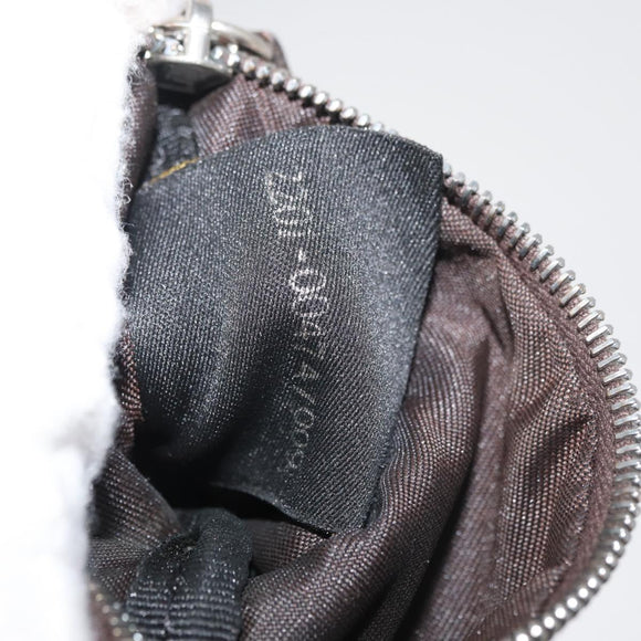 FENDI Zucca Canvas Coin Purse Brown Black Auth 178390