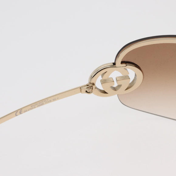 GUCCI Sunglasses metal Brown Auth 178391M
