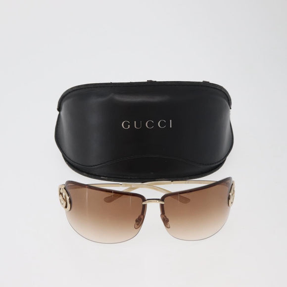 GUCCI Sunglasses metal Brown Auth 178391M