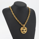 CHANEL COCO Mark Necklace metal Gold CC Auth 178394M-14