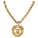 CHANEL COCO Mark Necklace metal Gold CC Auth 178394M-1