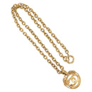 CHANEL COCO Mark Necklace metal Gold CC Auth 178394M-2