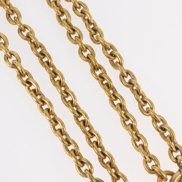 CHANEL COCO Mark Necklace metal Gold CC Auth 178394M