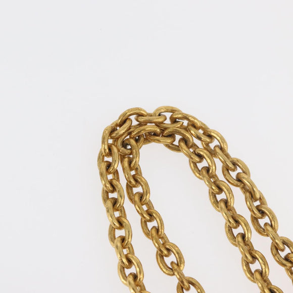 CHANEL COCO Mark Necklace metal Gold CC Auth 178394M