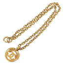 CHANEL COCO Mark Necklace metal Gold CC Auth 178394M-8