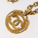CHANEL COCO Mark Necklace metal Gold CC Auth 178394M-11