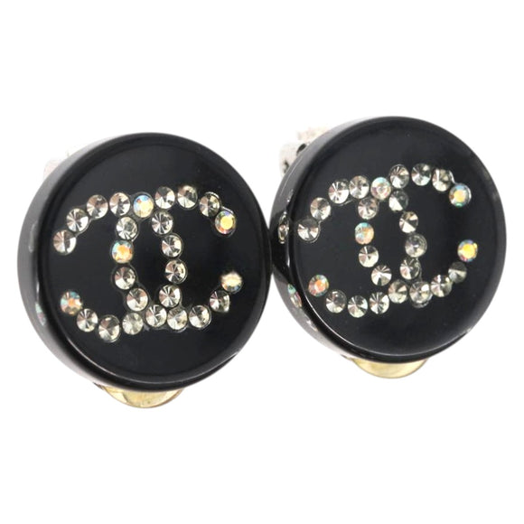 CHANEL Ohrring Kunststoff Schwarz CC Auth 178395M