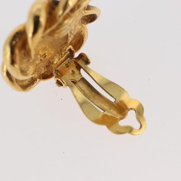 CHANEL Earring metal Gold CC Auth 178396