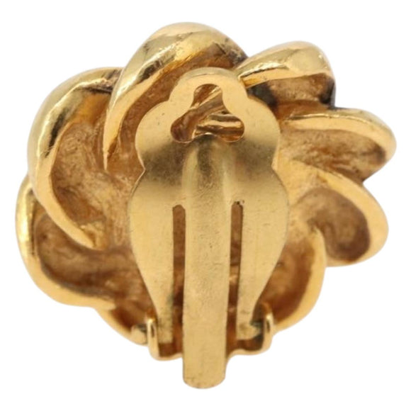 CHANEL Earring metal Gold CC Auth 178396