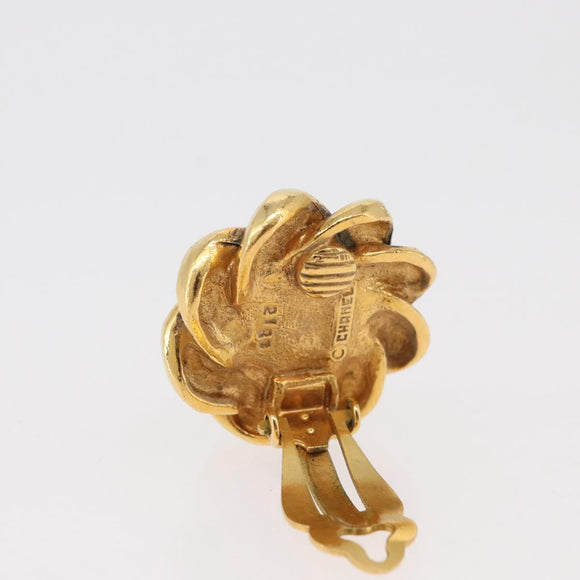 CHANEL Earring metal Gold CC Auth 178396