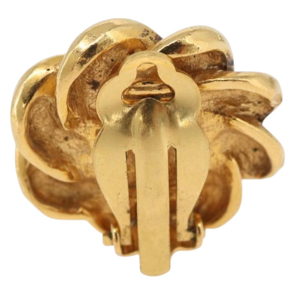 CHANEL Earring metal Gold CC Auth 178396
