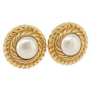 CHANEL Earring metal Gold CC Auth 178397-1
