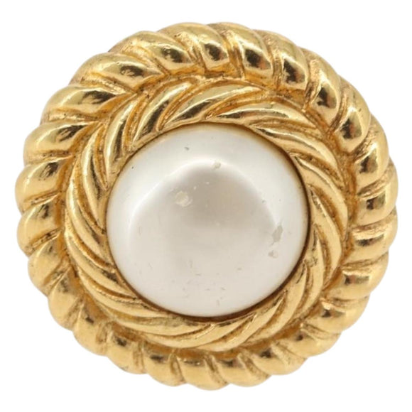 CHANEL Earring metal Gold CC Auth 178397