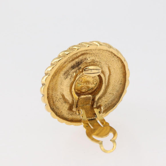 CHANEL Earring metal Gold CC Auth 178397