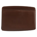 BALENCIAGA Clutch Bag Leather Brown Gold Auth 178398-1