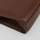 BALENCIAGA Clutch Bag Leather Brown Gold Auth 178398-11