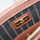 BALENCIAGA Clutch Bag Leather Brown Gold Auth 178398-15