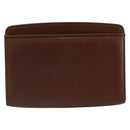 BALENCIAGA Clutch Bag Leather Brown Gold Auth 178398-2