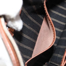 BALENCIAGA Clutch Bag Leather Brown Gold Auth 178398-20