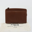 BALENCIAGA Clutch Bag Leather Brown Gold Auth 178398-21