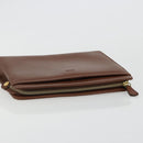 BALENCIAGA Clutch Bag Leather Brown Gold Auth 178398-6