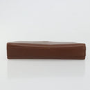 BALENCIAGA Clutch Bag Leather Brown Gold Auth 178398-7