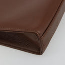 BALENCIAGA Clutch Bag Leather Brown Gold Auth 178398-9