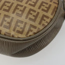 FENDI Zucchino Canvas Shoulder Bag Coated Canvas Beige Gold Auth 178399-16