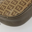 FENDI Zucchino Canvas Shoulder Bag Coated Canvas Beige Gold Auth 178399-17