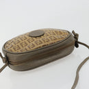 FENDI Zucchino Canvas Shoulder Bag Coated Canvas Beige Gold Auth 178399-6
