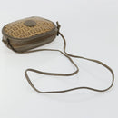 FENDI Zucchino Canvas Shoulder Bag Coated Canvas Beige Gold Auth 178399-7