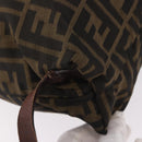 FENDI Zucca Canvas Backpack Brown Black Auth 178400-18