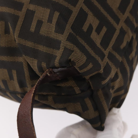 FENDI Zucca Canvas Backpack Brown Black Auth 178400