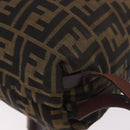 FENDI Zucca Canvas Backpack Brown Black Auth 178400-19