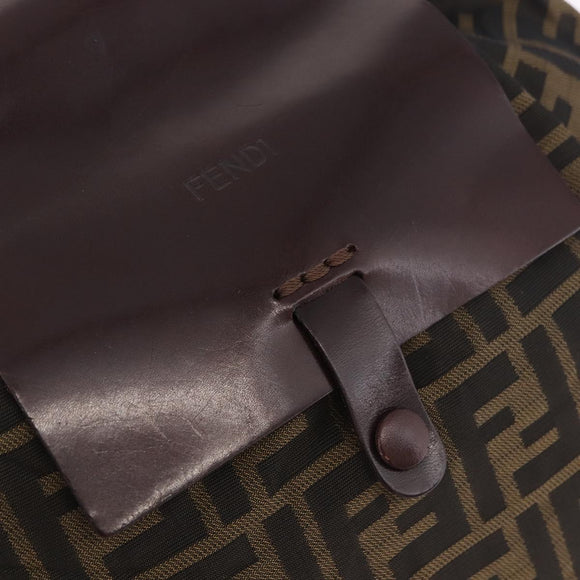FENDI Zucca Canvas Backpack Brown Black Auth 178400