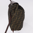 FENDI Zucca Canvas Backpack Brown Black Auth 178400-4