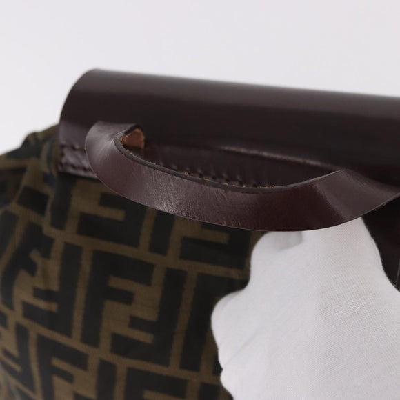FENDI Zucca Canvas Backpack Brown Black Auth 178400
