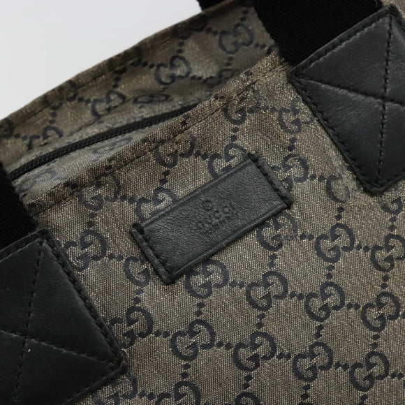 GUCCI GG Crystal Tote Bag Coated Canvas Navy 131231 Auth 178402