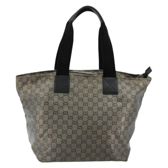 GUCCI GG Crystal Tote Bag Coated Canvas Navy 131231 Auth 178402