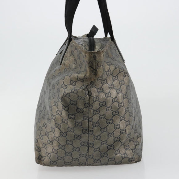 GUCCI GG Crystal Tote Bag Coated Canvas Navy 131231 Auth 178402