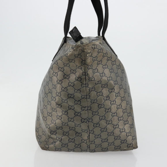 GUCCI GG Crystal Tote Bag Coated Canvas Navy 131231 Auth 178402