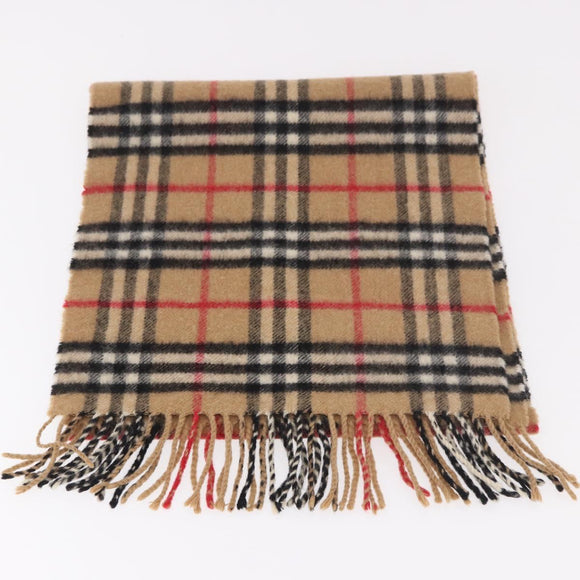 Burberrys Nova Check Scarf Wool 2 Set Beige Auth 178403