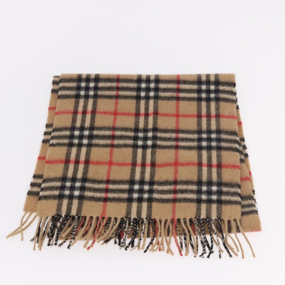 Burberrys Nova Check Scarf Wool 2 Set Beige Auth 178403